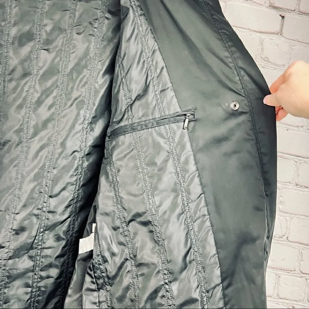 Vintage 90s Calvin Klein Quilted Rain Slicker Jacket Insulated Small